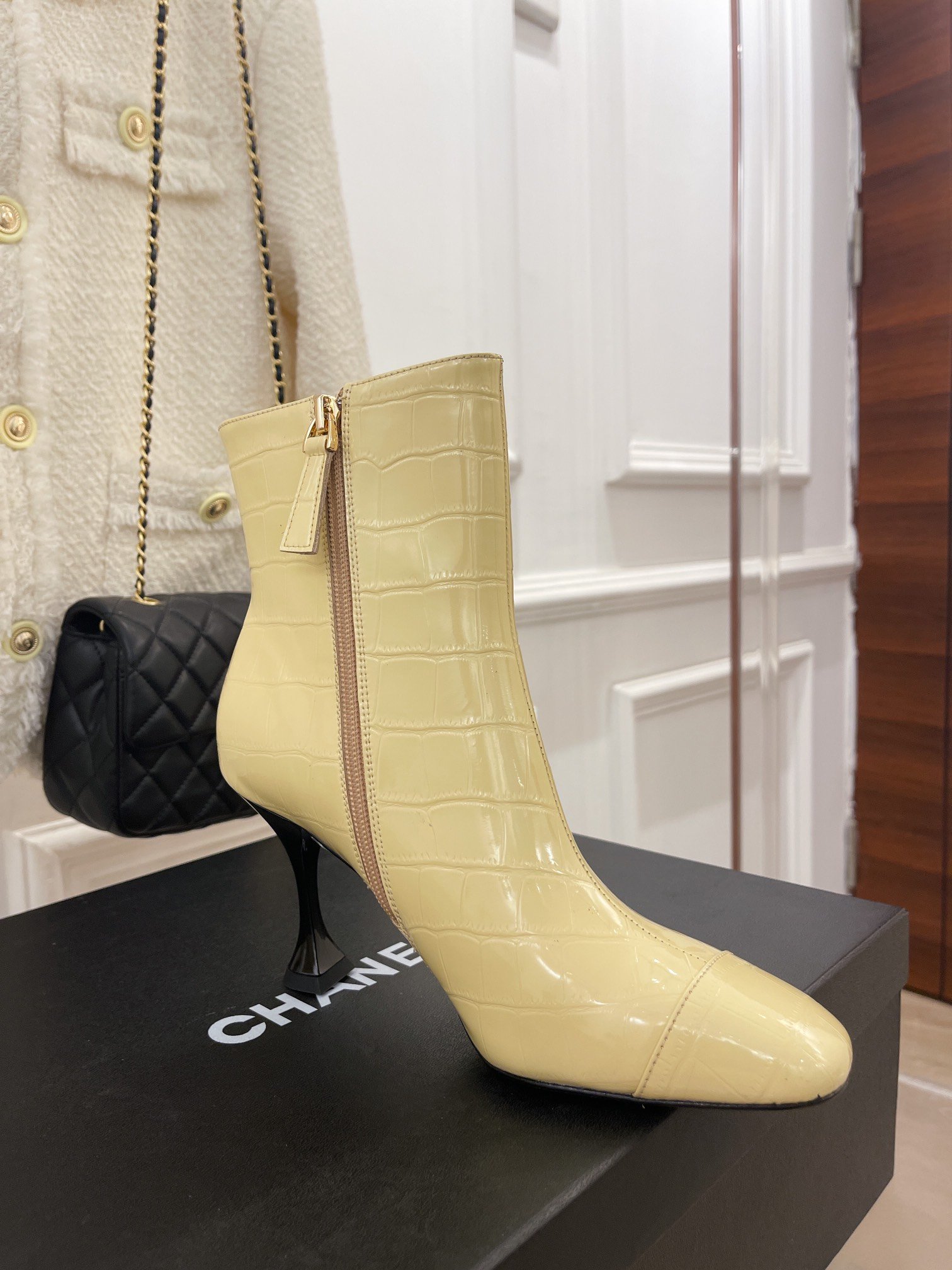 Ch**el Women’s Short Boots Beige For Women
