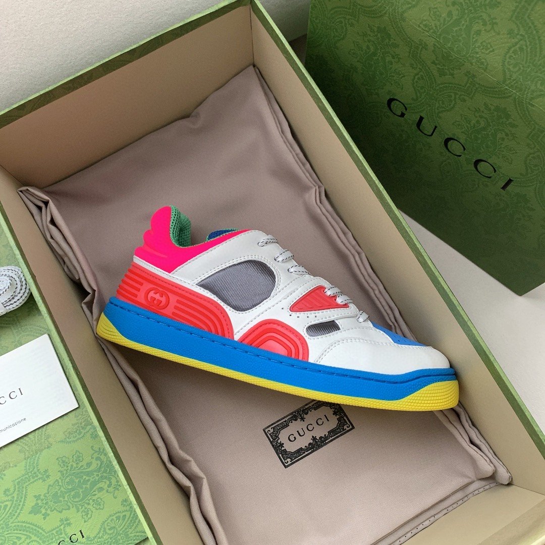Gvc*1 Women’s Basket Sneaker White Pink And Blue For Women 661311 2SH80 9063