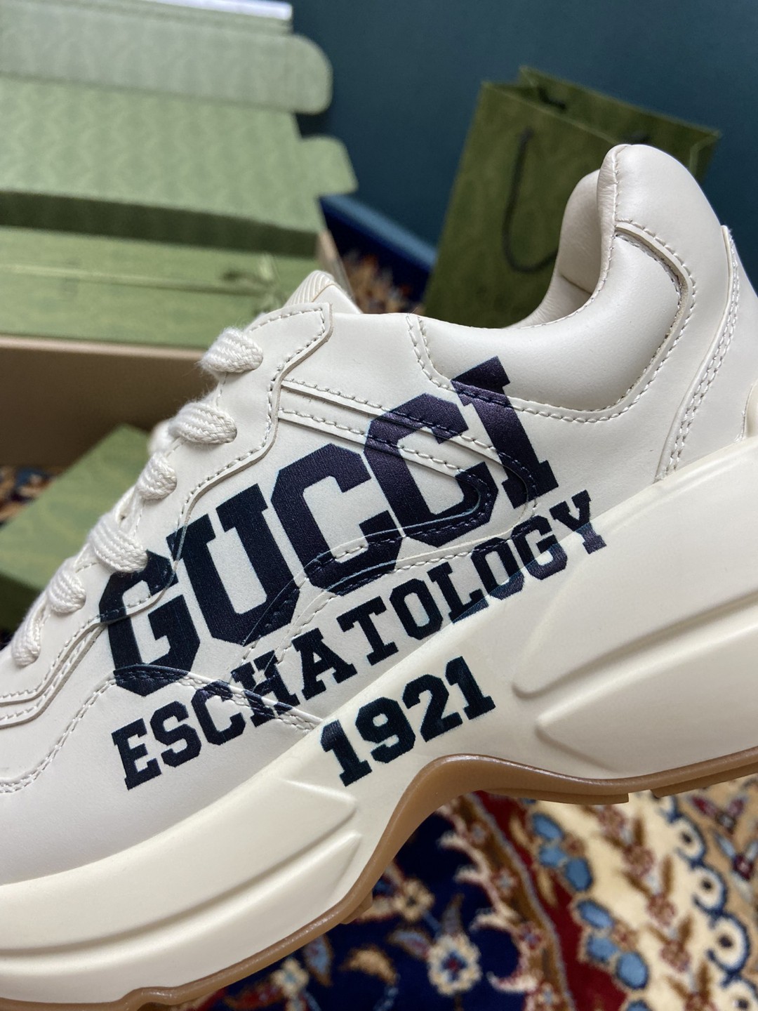 Gvc*1 Women’s Rhyton Sneakers With 25 White Ivory For Women 663339 2SH00 9522