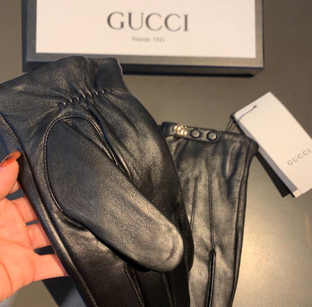 Gvc*1 Gloves With Signature Double G Motif In Black
