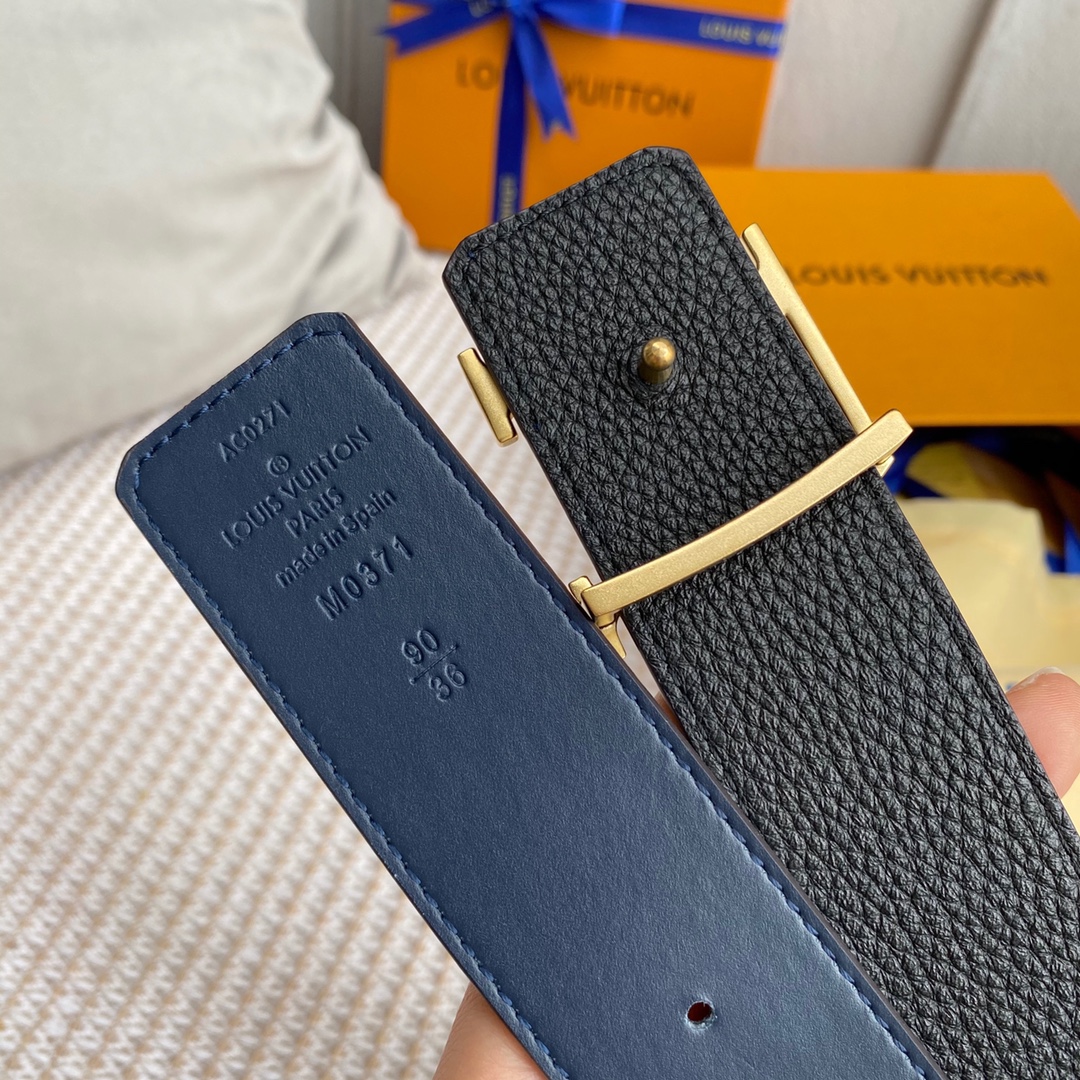 L0vis Vvtt0n Iconic Reversible LV Belt Black