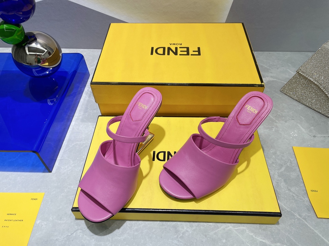 F**di First Dark Pink High-Heeled Sandals For Women