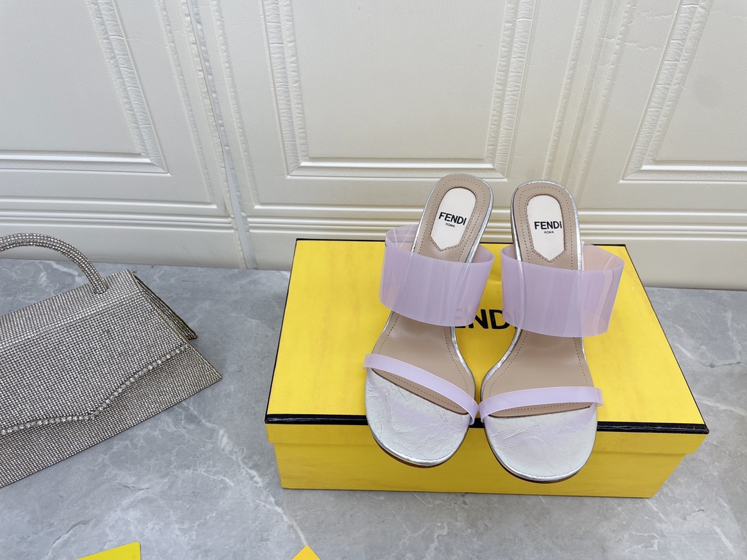 F**di First Violet Transparent High-Heeled Sandals For Women