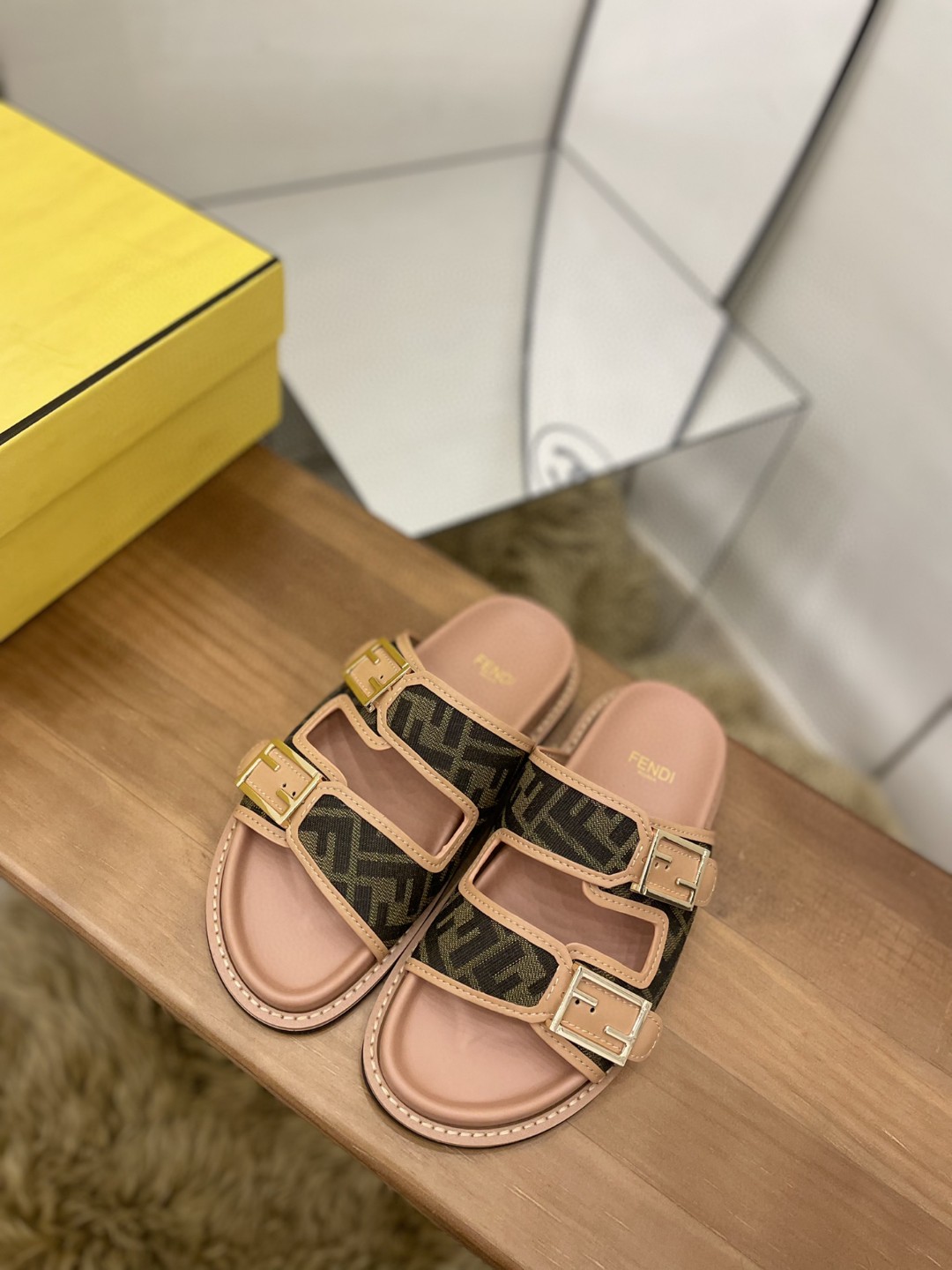 F**di Feel Slides Dark Pink For Women