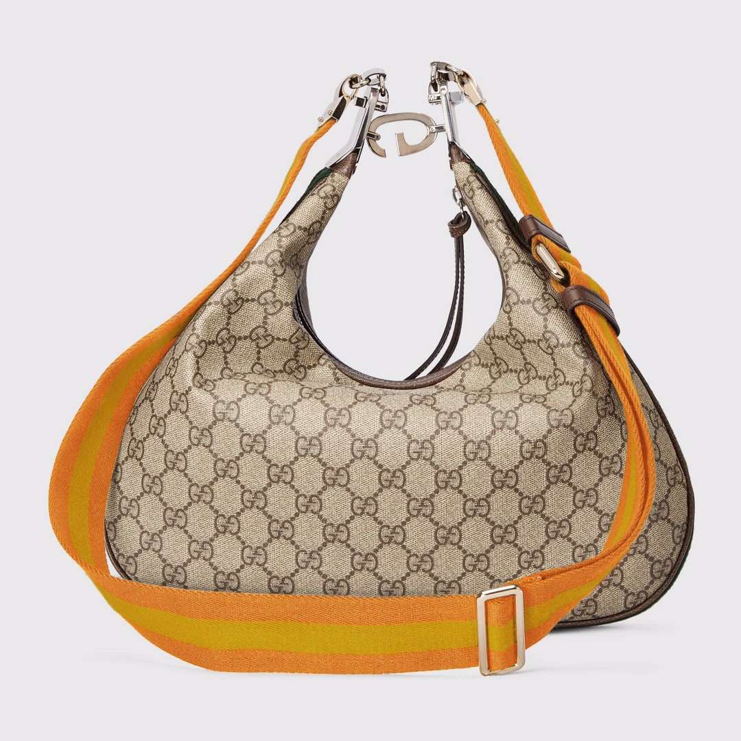 Gvc*1 Atache Large Shoulder Bag Beige And Multicolor For Women, Women’s Bags 13.8in/35cm GG 702823 96GRN 4091