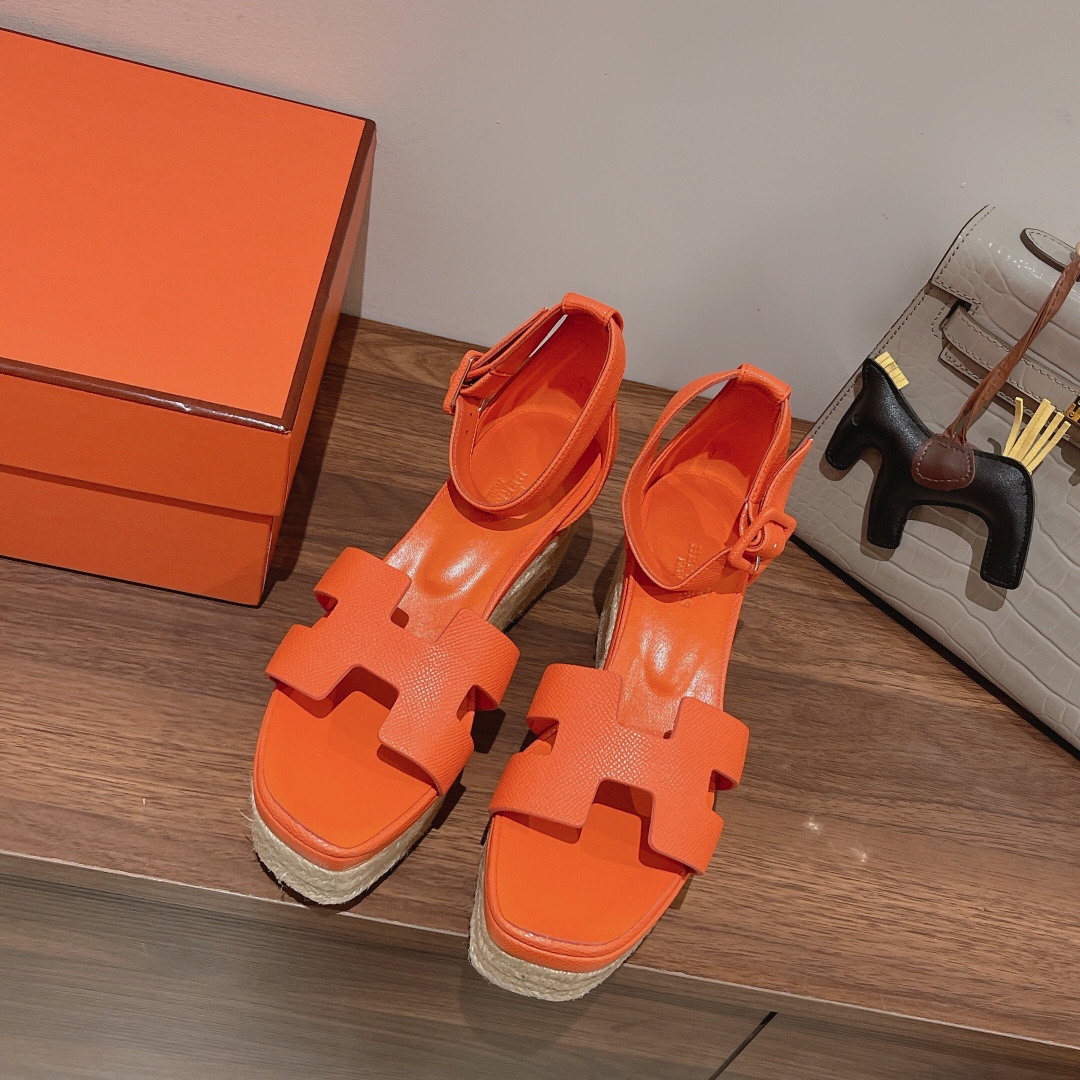 H**me5 Doll 40 Espadrilles Orange For Women 1.6in/4cm