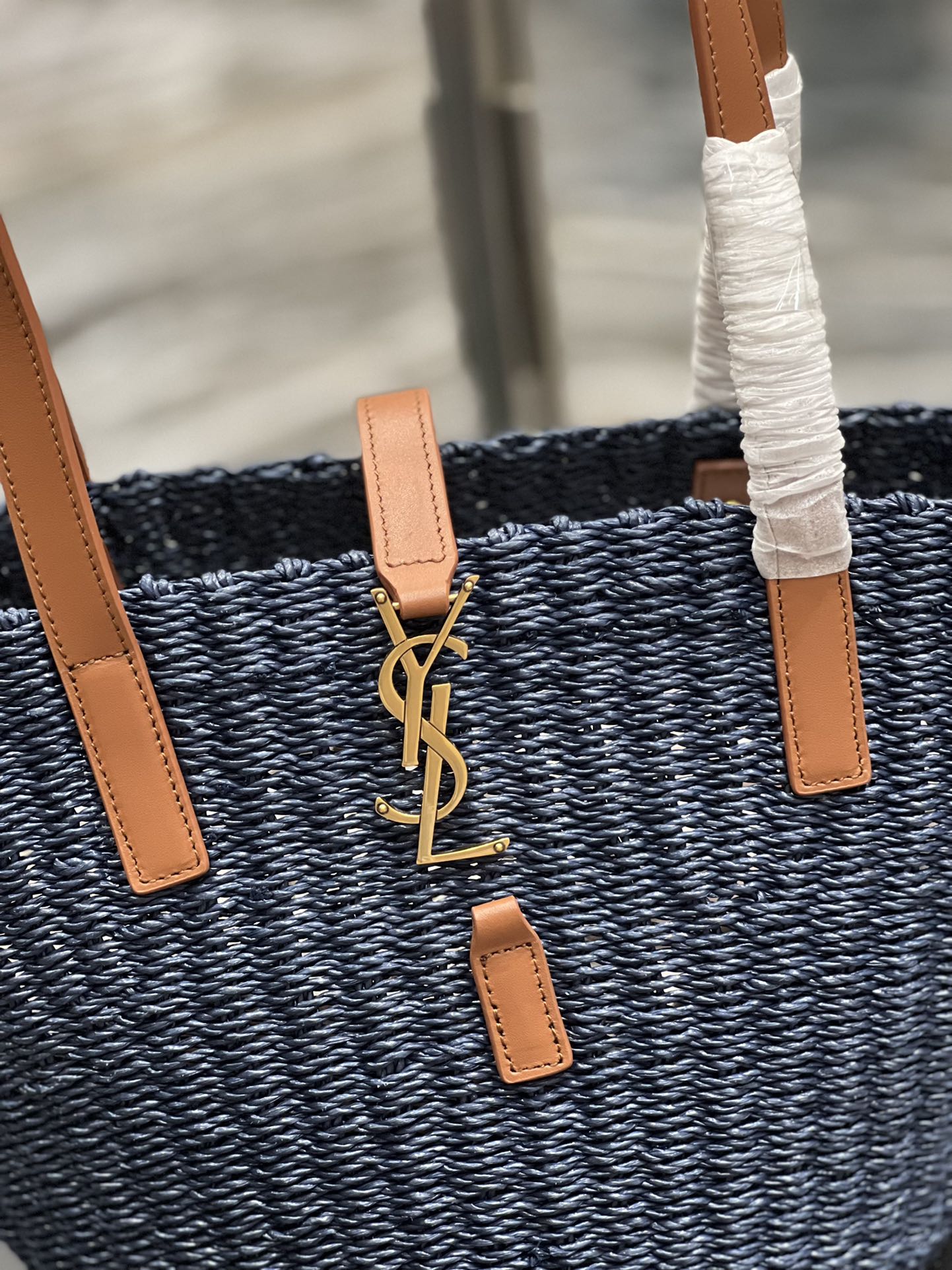 Sa1nt Lau*nt Panier Medium Bag Blue For Women, Women’s Bags 16.5in/42cm Y51