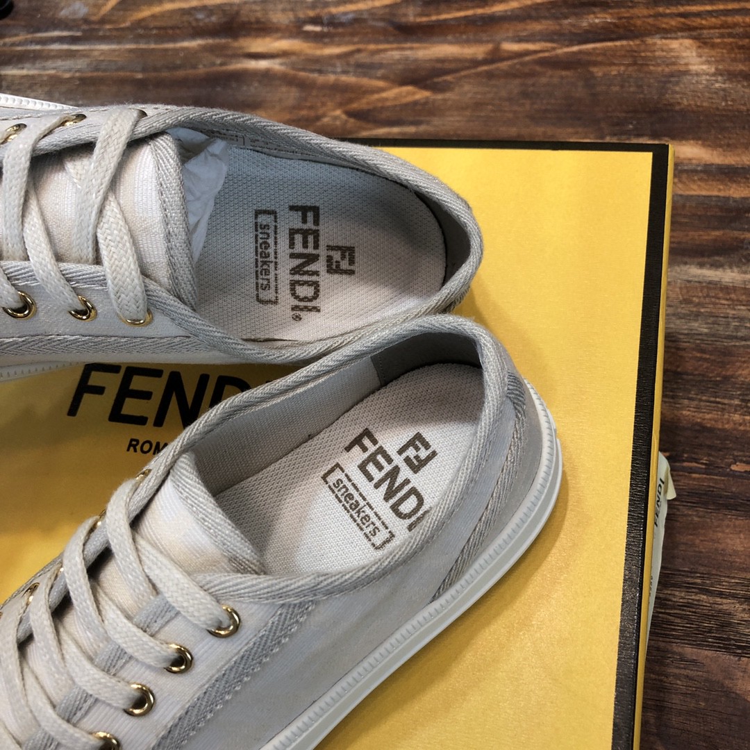 F**di Domino Fabric Sneakers Grey For Women