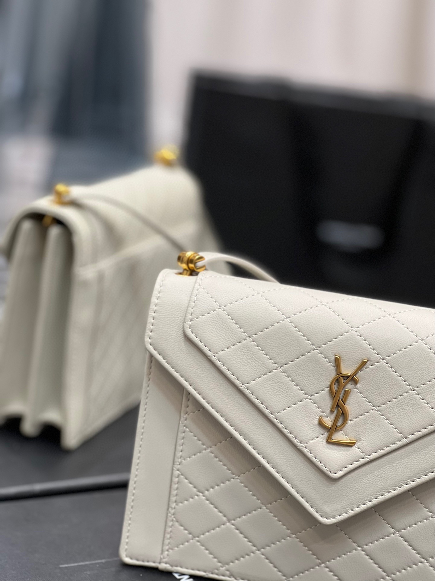 Sa1nt Lau*nt Gaby Mini Satchel White For Women, Women’s Bags 7.9in/20cm Y51 6855741EL079207