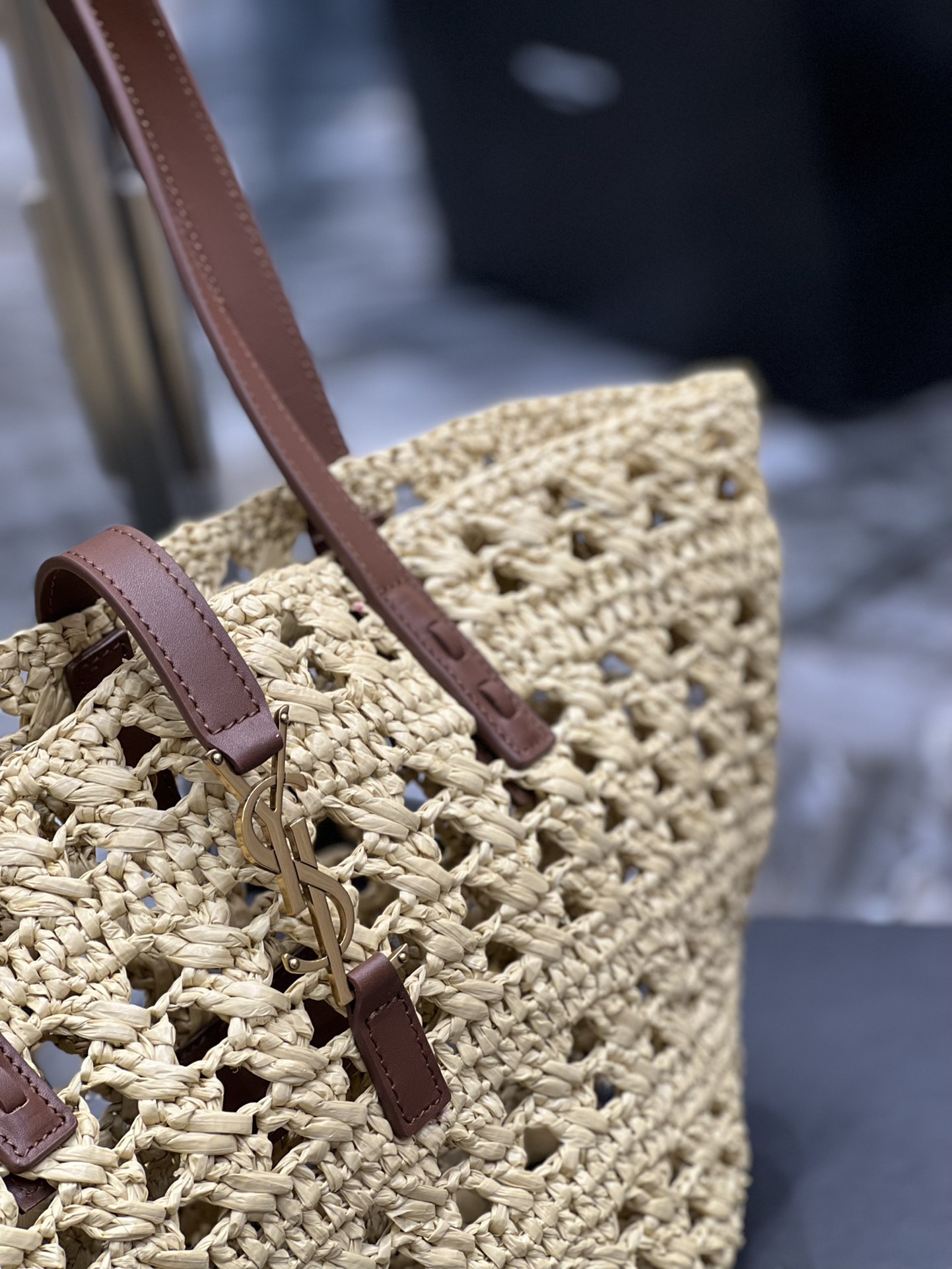 Sa1nt Lau*nt Panier Medium Bag Beige For Women, Women’s Bags 16.5in/42cm Y51